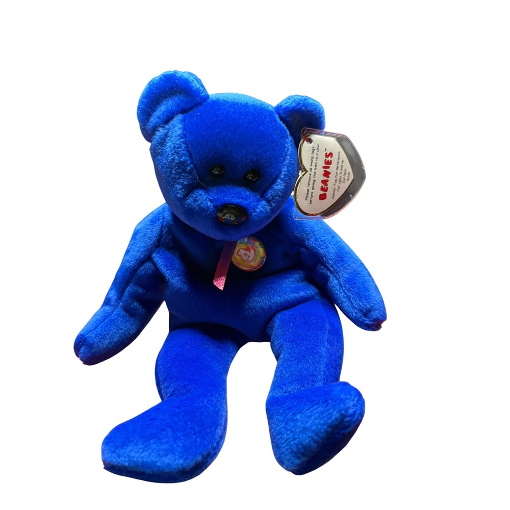 Ty Beanie Babies Clubby II Bear Blue Plush Toy 1998 Official Club Collectible